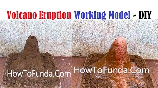 volcano eruption working model (Made Up of Natural Sand/Soil) | geography project | diy | howtofunda