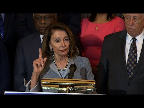 Speaker of the House Nancy Pelosi, along with fellow House Democrats, unveiled their plans to protect preexisting conditions and make health care more affordable for Americans. (March 26)