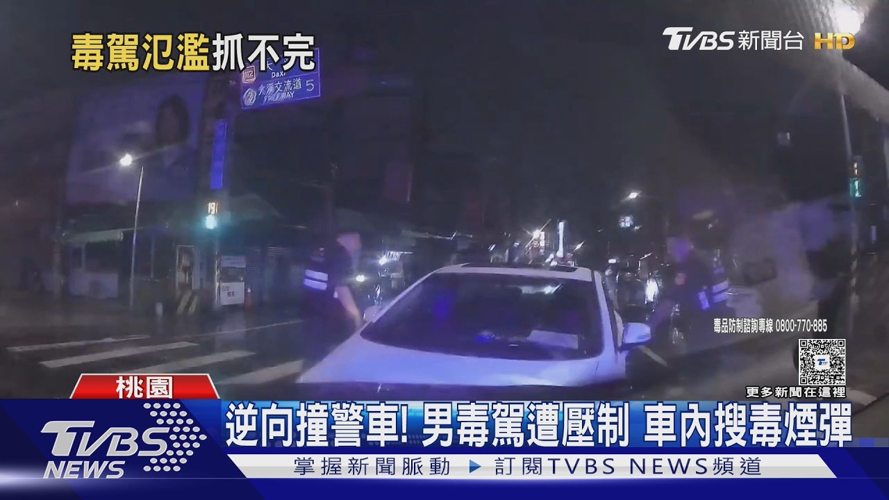 白車逆向衝撞警車!駕駛「眼神渙散」搜出毒品 當場被壓制逮捕