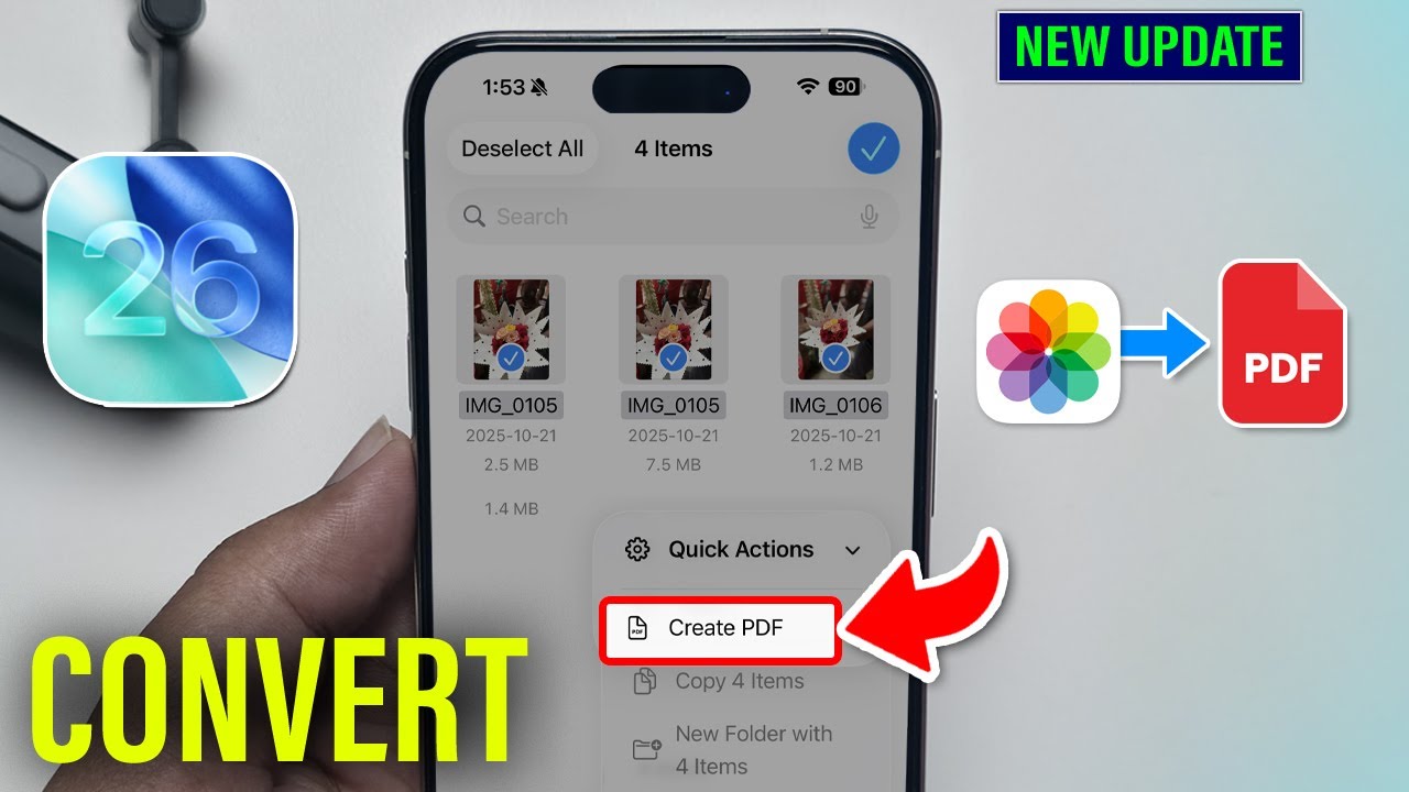 How to convert photo to pdf in iPhone (iOS 26)