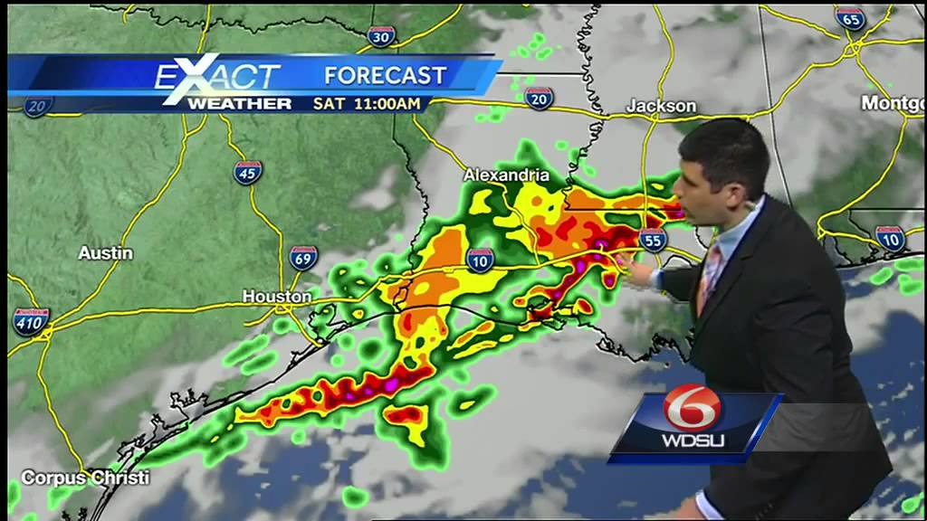 Mostly cloudy with scattered storms