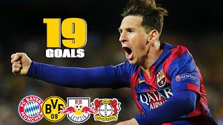Lionel Messi - All 19 Goals Against BUNDESLIGA (German) Teams.HD