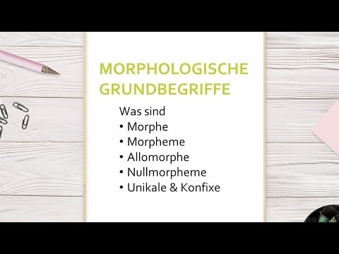Morph, Morphem und Allomorph - Morphologische Grundbegriffe  | Morphologie