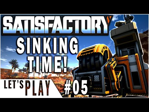 Satisfactory Megafactory - Modular frames and sinking time! Let's Play Ep.05
