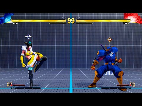 Juri vs Zeku (Hardest AI) - Street Fighter All Characters Unlock