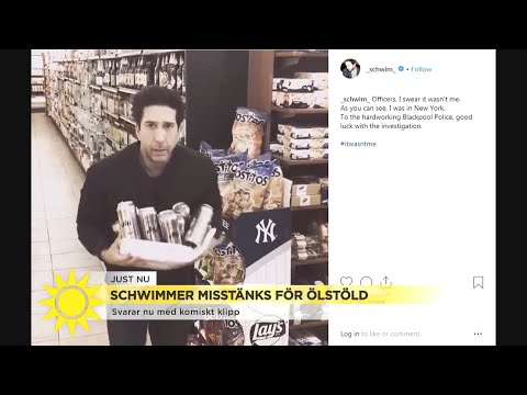 Vänner-skådisen svär sig fri från anklagelserna för ölstöld - Nyhetsmorgon (TV4)