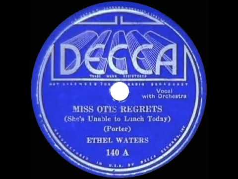 1934 HITS ARCHIVE: Miss Otis Regrets - Ethel Waters