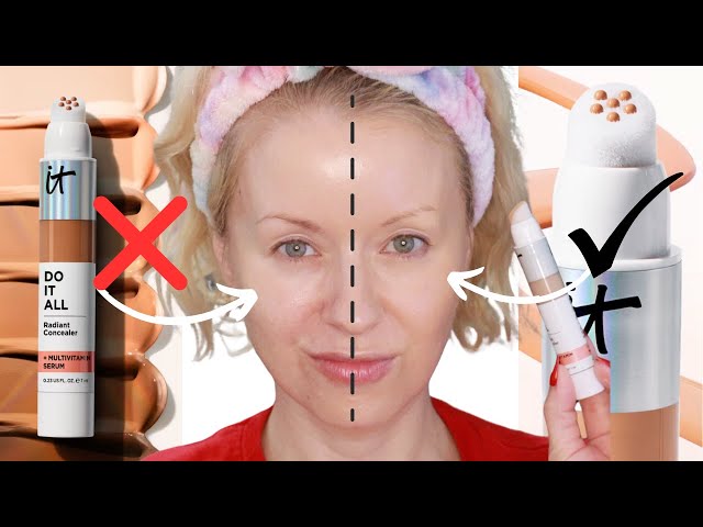Vídeo relacionado con IT Cosmetics, Do It All Radiant Concealer, Corrige, Ilumina y Rellena la Piel, Larga Duración, Antiojeras, Tez Luminosa, Formulado con Sérum Multivitaminas, 7 ml, Tono: Light Warm 215