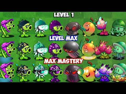 All Pea & New Plants Level 1 VS Max VS M200 - Who Will Win? - Pvz 2 Plant vs Plant