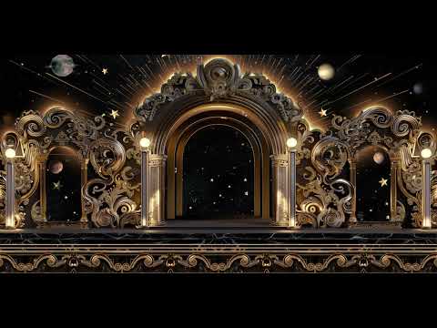 Free 4K MotionRoyal Cosmic Palace VJ Loop 4K | Luxury Gold Fantasy Stage | Elegant Space Visual