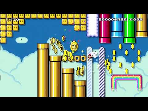 Super Mario Maker 2 Speedrun: Rainbow Rush! [20s]