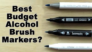 Comparing Budget Brush Tip Alcohol Markers Markers || Adult Colouring