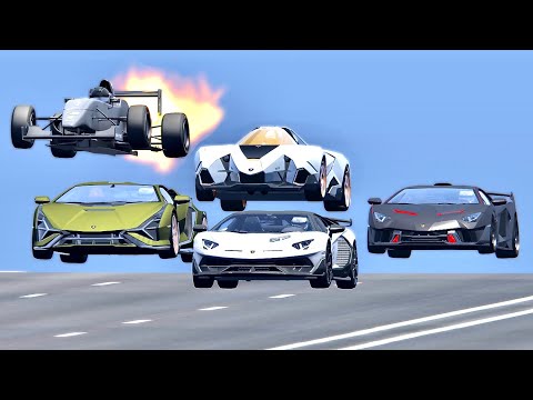 Lamborghini Hypercars vs Formula Jet Engine - Drag Race 20 KM