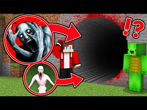 Mikey and JJ Found a Long Tunnel Scary SCP 096 in Minecraft - Maizen