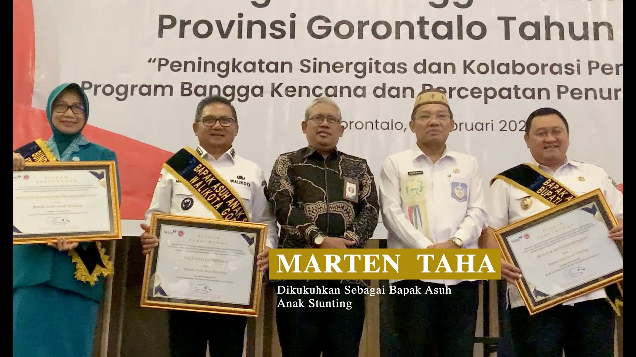 Wali Kota Gorontalo Marten Taha Dikukuhkan Sebagai Bapak Asuh Anak Stunting