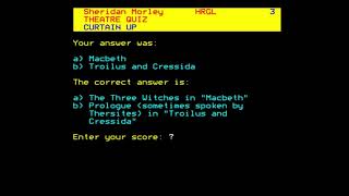 Theatre Quiz for the BBC Micro