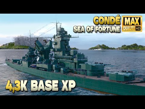Cruiser Condé: Big 4,3k base XP - World of Warships
