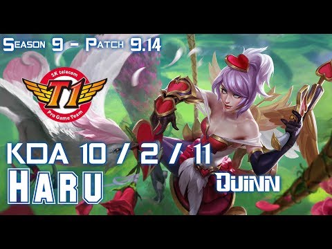 SKT T1 Haru QUINN vs KARTHUS Jungle - Patch 9.14 KR Ranked