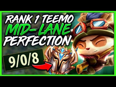 #1 TEEMO WORLD HOW TO PERFECTLY DOMINATE MID-LANE (1V9 CARRY) - League of Legends