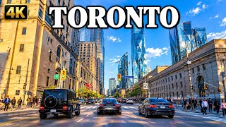 Toronto Canada 4K Driving Tour 🇨🇦 | Downtown Streets, Streetcars & Luxury Buildi