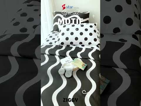Sprei motif monochrome ziggi black white #sprei #spreiberkualitas #spreistar #spreiadem