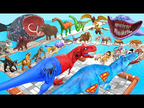 EPIC GIGA SPIDER T-REX DEATHRUN The Toughest of All Animals Dinosaurs Fight Animal Revolt Battle Sim