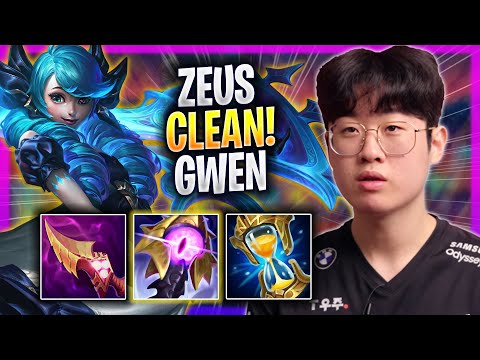 ZEUS IS SUPER CLEAN WITH GWEN! - T1 Zeus Plays Gwen TOP vs Rumble! | Season 2023
