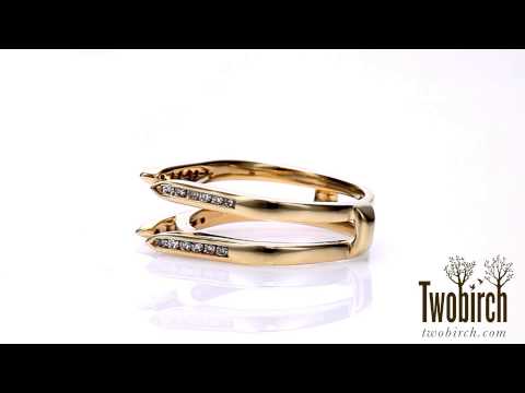 0.24ct. Princess Cut Channel Cathedral Ring Guard - TwoBirch  TB-GUARD-0044-WG-E