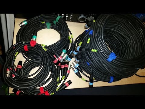 My XLR Microphone Cable Labeling System - Lengths, Numbers & Colours - Easy to ID for Live Sound