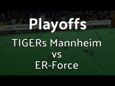 TIGERs Mannheim vs. ER-Force (Upper Bracket) at RoboCup 2024 in Eindhoven, Netherlands
