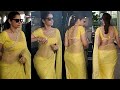 Ankita Lokhande Purposely Flaunting Her Back In Yellow Net Saree Airport Snapped By Media