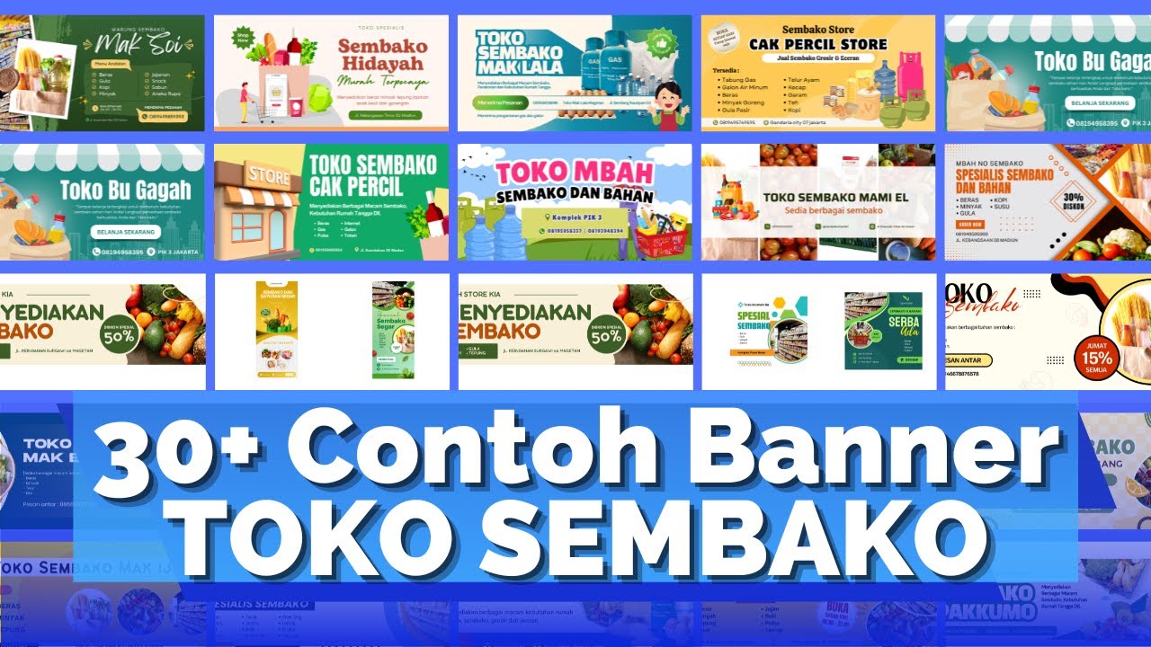 30+ CONTOH SPANDUK TOKO SEMBAKO TERBAIK | TEMPLATE SANGAT COCOK UNTUK DESAINER & PEMILIK USAHA
