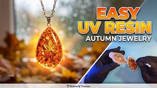 Simple Autumn Resin Necklace: Perfect Fall DIY