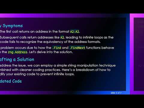 Troubleshooting VBA Range.Find Method: Resolving Infinite Loops in Excel