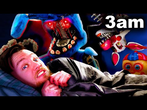 Surviving 24 Hours TRAPPED with Real FNAF Animatronics!