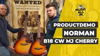 Video thumbnail for De Norman B18 CW MJ Cherry Burst Product Demonstratie by Music All In