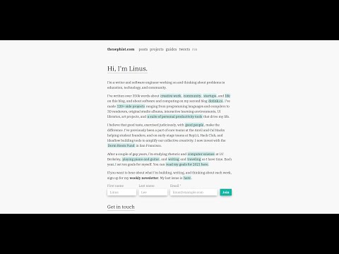 Website Tour: Linus Lee