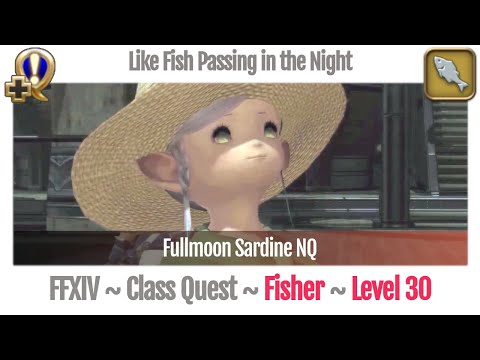 FFXIV Fisher Quest Level 30 ~ A Realm Reborn ~ Like Fish Passing in the Night (Fullmoon Sardine NQ)