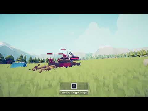 Player controlled tank vs 6 ice giants (TABS)