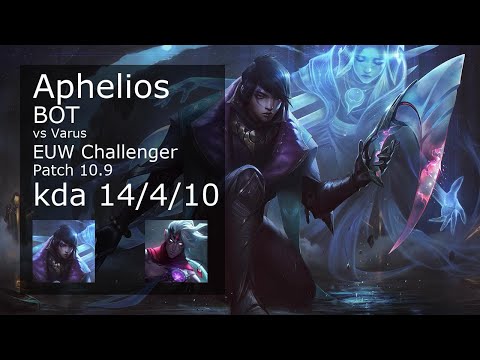 Aphelios ADC & Blitzcrank vs Varus & Lulu - EUW Challenger 14/4/10 Patch 10.9 Gameplay