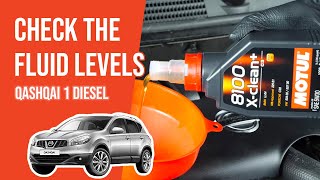 Youtube thumbnail of video "How to check the fluid levels Qashqai 1 2.0 dCi 📏"