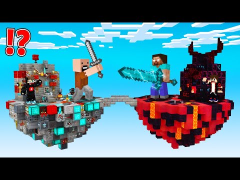 ماين كرافت : حـرب جزر الحظ ولكن جزيرة الهيروبراين ضد جزيرة نوتش !!؟ 🔥😱