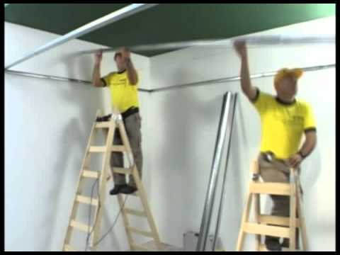 Instalación de cielorraso placa de yeso junta tomada