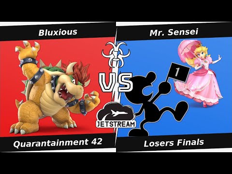 Quarantainment 42 Losers Finals - Bluxious (Bowser) Vs. Mr. Sensei (Peach, Game&Watch) - SSBU