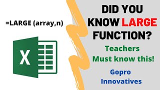 Download the video "How to use Large function in excel? #Excel #tricks #largefunction"