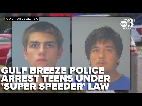 Gulf Breeze Police arrest two 19-year-old men under Florida's new 'Super Speeder' law