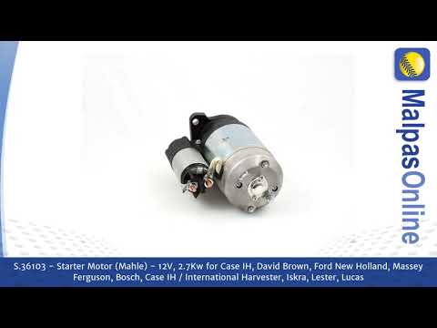S.36103 - Starter Motor (Mahle) - 12V, 2.7Kw  for Case IH, David Brown, Ford New Hollan...and more.