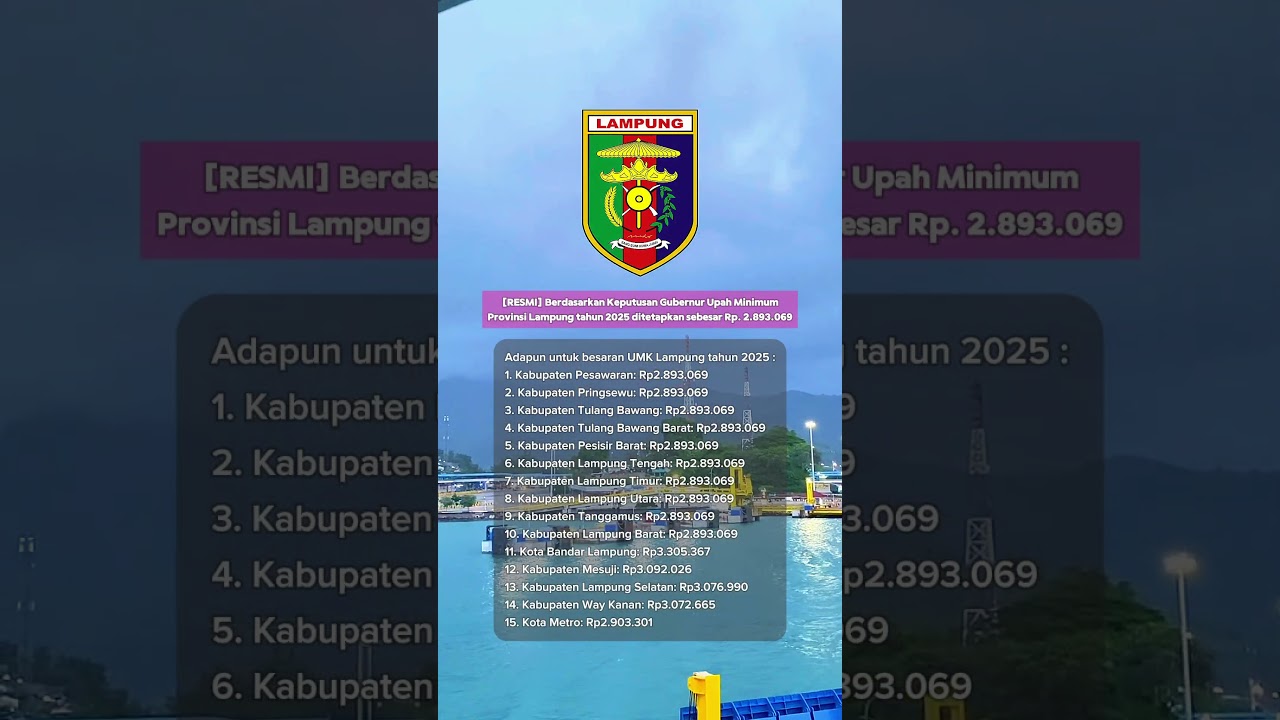 UMP dan UMK lampung tahun 2025 #shortvideo #info #berita #gaji #lampung