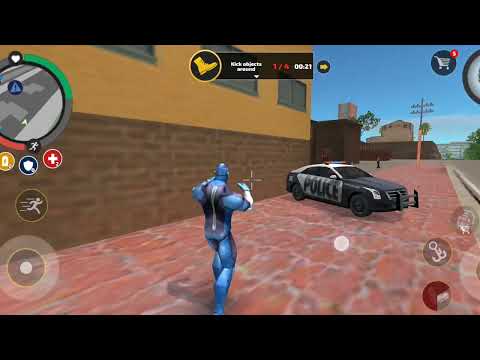 Rope Hero : Vice Town fighting game video | Fight with police 🚓 | Destroy the car's