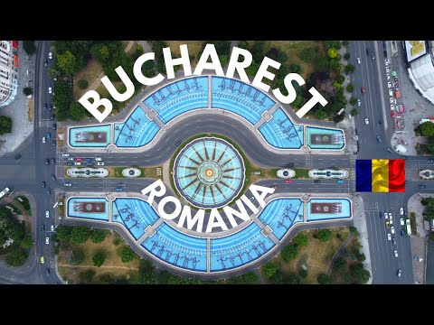 Bucharest, Romania - a city of contrasts (drone 4k)